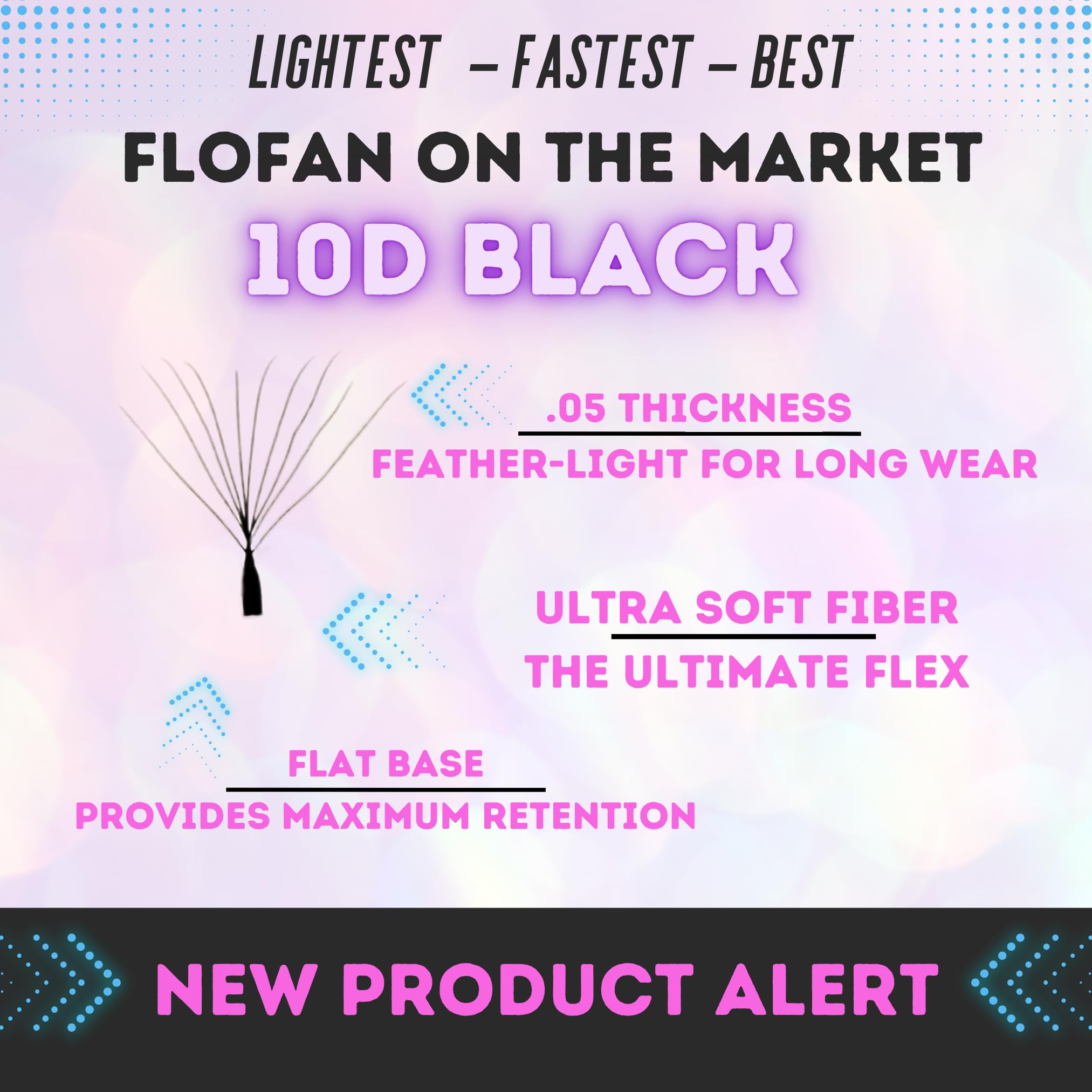 LLama Lashes Flofans – Pre-Made Volume Lash Fans | Easy Fan, Auto-Fanning, W Lash Style | 3D, 6D, 10D, XL10D | Mixed Length Lash Extensions in Black & Brown