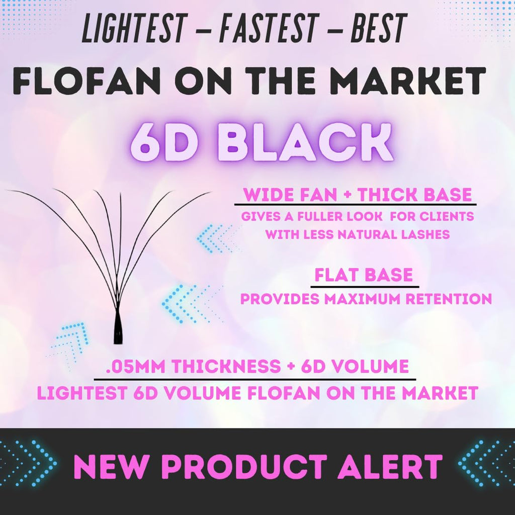 LLama Lashes Flofans – Pre-Made Volume Lash Fans | Easy Fan, Auto-Fanning, W Lash Style | 3D, 6D, 10D, XL10D | Mixed Length Lash Extensions in Black & Brown