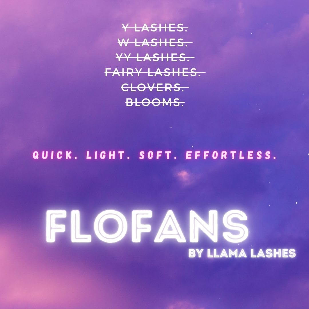 LLama Lashes Flofans – Pre-Made Volume Lash Fans | Easy Fan, Auto-Fanning, W Lash Style | 3D, 6D, 10D, XL10D | Mixed Length Lash Extensions in Black & Brown